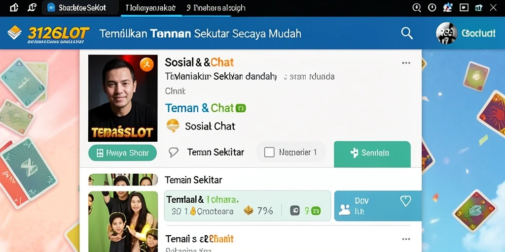 Screenshot antarmuka 3126SLOT menampilkan fitur pencarian teman dan chat.