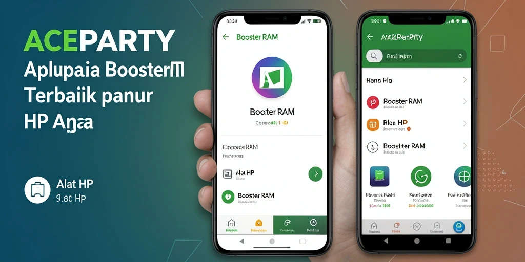 Screenshot ACEPARTY menampilkan antarmuka pembersihan RAM yang efisien.