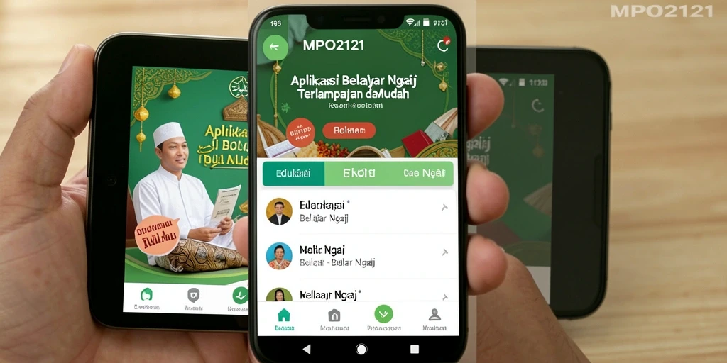 Tampilan antarmuka MPO2121 yang sederhana dan menarik untuk Belajar Ngaji.
